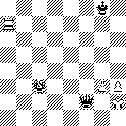 Perpetual check example with repeated queen checks